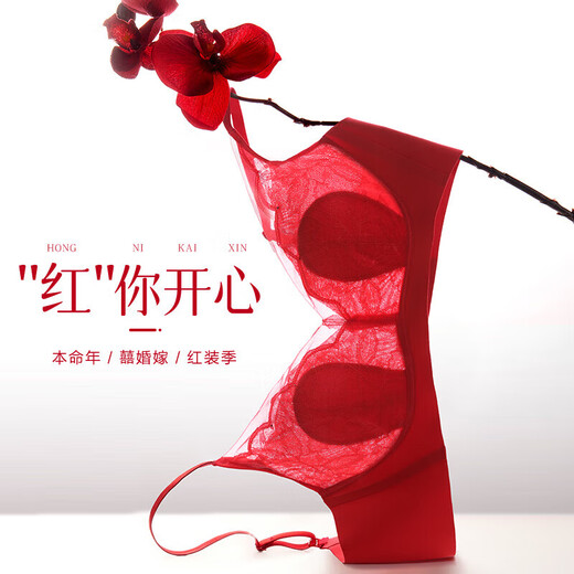 Aimu Oxygen Petals Gift Box Thin Wire-Free Lace Soft Support Underwear Set Aimu Red