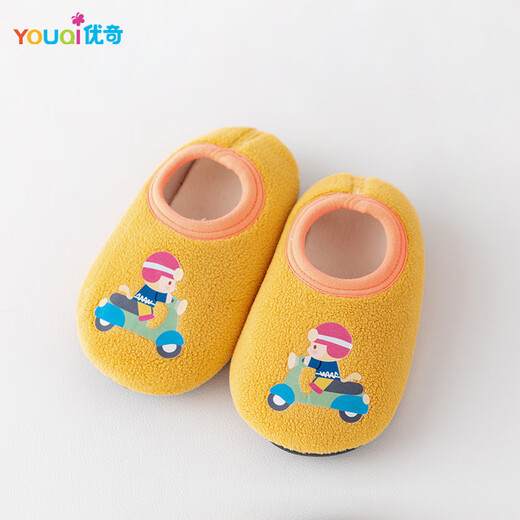 Youqi baby floor socks autumn and winter velvet thickened children's toddler shoes baby indoor non-slip bottom insulation soft bottom shoes and socks