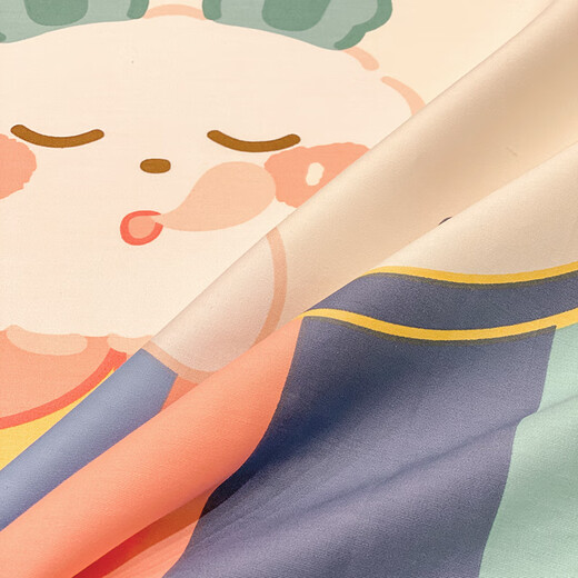 Gudie Cartoon Bed Sheet Single Piece Pure Cotton 1.5 Meter Children's Student Dormitory Quilt Single 100 Cotton Women's Pillow Set L Cute Rabbit Fantasy 120x230cm Version A Single Bed Sheet Suitable for 0.8/0