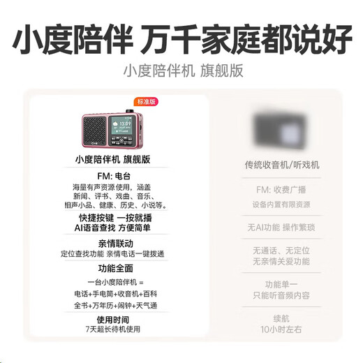 Xiaodu radio for the elderly, dedicated companion machine for the elderly, full-band high-end sound quality, multi-functional smart voice, birthday and New Year gift for the elderly, practical gift for grandparents, gift for elders, gift for elders, gray