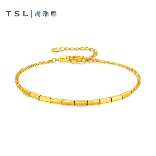 谢瑞麟（TSL）黄金手链女5G工艺时尚小方块足金手饰送女友XK679 3.2g 工费约720元