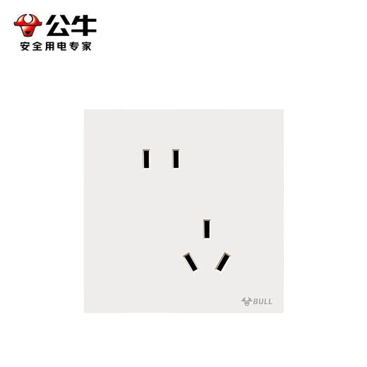 Taureau (taureau) interrupteur de détection cutanée ultra-mince Matte Panneau de douille 86 Type USB Five-trous Air Climage Socket Cream Style G57 M Velvet Blanc [Five-trous 10A Sinsi