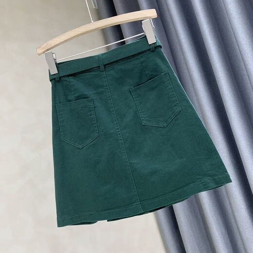 Ranwei Feray Falda corta de falda para mujeres en el otoño Nuevo altos de la cadera de la cadera de la cadera de la cadera de la cadera de la cadera de la cadera [Calidad] 5012-Khaki + Belt M Recomendado 95-105Jin [Jin equivale a 0.5 kg]