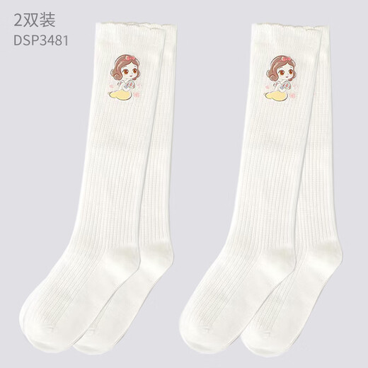 Disney children's socks summer stockings girls cotton high-end stockings DSP3485 white + powder 20-22