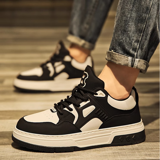 Fan Xiaoru Panda Schuhe Herrenschuhe, die dicke alleinige Sportarten und lässige Schuhe bequeme trendige Schuhe vielseitig 2025 Heiße Studentenschuhe schwarz 42