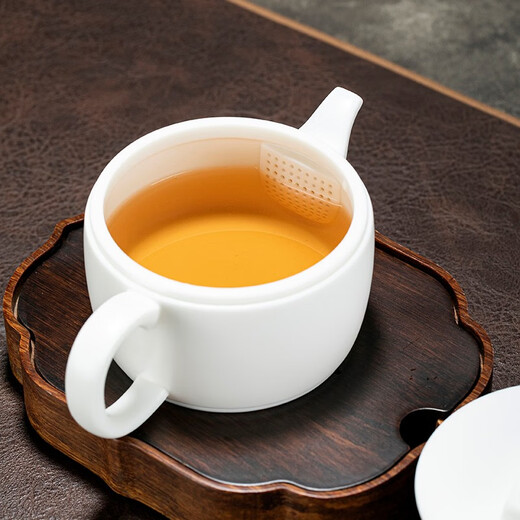 Yuquan Longmen, Dehua white porcelain teapot, mutton fat jade porcelain, plain-fired Hanwa pot, Kungfu tea set, large teapot, ceramic teapot, Hanwa pot (about 280ml_)