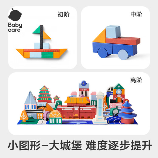 babycare城市场景积木男女孩生日礼物3-6岁儿童启蒙益智拼装玩具-上海主题