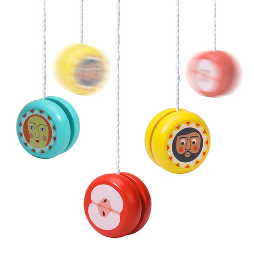 Holzfleischbällchen Kinder Puzzle Frühschulbildung hölzerne Jojo Kindergarten süße Tier hölzerne Puzzle Cartoon Spielzeug hellgrüner Charakter Yo-Yo