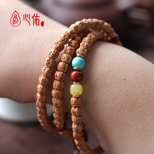 Xinyou beeswax Nanhong turquoise old style bucket beads top beads waist beads traffic light with beads star moon Bodhi text bracelet accessories traffic light 10mm (beeswax + Nanhong + Meiling mineral)