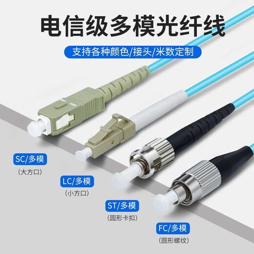 优普光 电信级OM3万兆多模光纤跳线lc-lc-SC-FC-ST 双芯尾纤 抗弯曲数据机房交换机光钎线 多模双芯LC-LC 3.0MM 双工头 50米