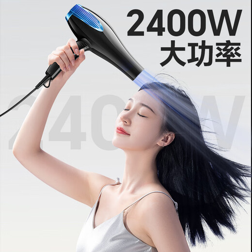 AUX constant temperature hair dryer hair dryer high power household hair dryer negative ion blue light low noise barber shop dedicated 2400W point hair dryer AH7618I
