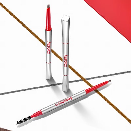 Color Key Colachi Small Silver Chopsticks Eyebrow Gel Pen Women's Eyebrow Pencil is waterproof, long-lasting and not easy to remove makeup. Give your girlfriend a Christmas gift Star Rock Gray