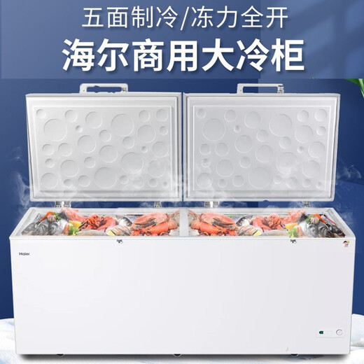 Haier [Grand congélateur commercial] Congélateur Commercial de grande capacité Réfrigération horizontale Dafuhao Qiang Series Cold Double porte ouverte Fruits de mer Ultra-Low Temperature Freezer 829L / Sous-mine-38 ° Contrôle de température rapide / Contrôle de la température de l'ordinateur
