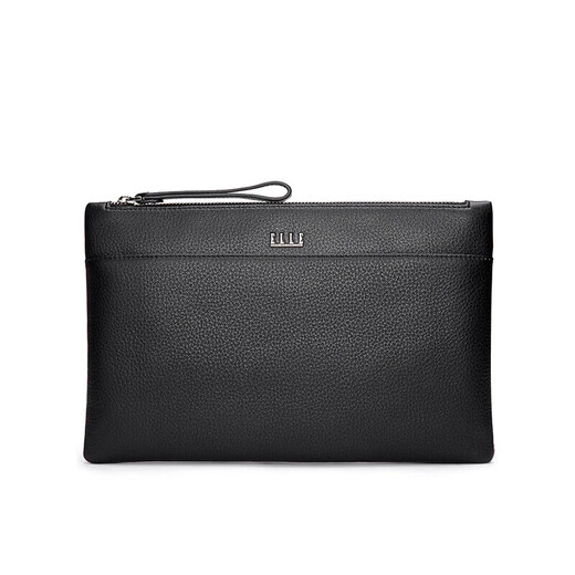
ELLE HOMME men's handbag, large capacity, cowhide leather zipper, genuine leather wallet clutch EB788203301 black version, birthday gift for boyfriend