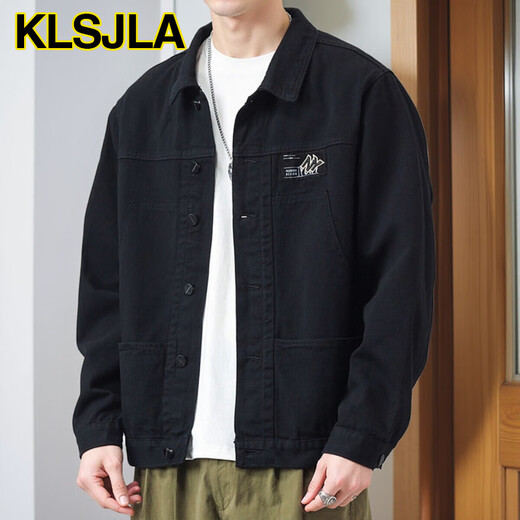 KLSJLA jacket men's spring and autumn new shirt lapel autumn clothes men's work jacket early autumn jacket top Ai [upgraded version] K12806 gray XS 5XL [recommended 180-200Jin [Jin equals 0.5 kg]]