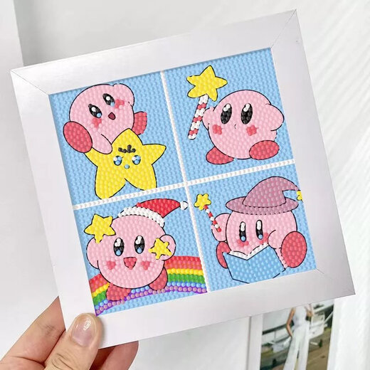 Kinderdiamantmalerei Spielzeug Cartoon Erdbeerbär Full Diamond Point Diamond Malerei DIY Kreatives handgefertigtes Diamant -Diamant -Malerei 6167 Panda + Leinwand Diamant -Werkzeuge + Holzrahmen