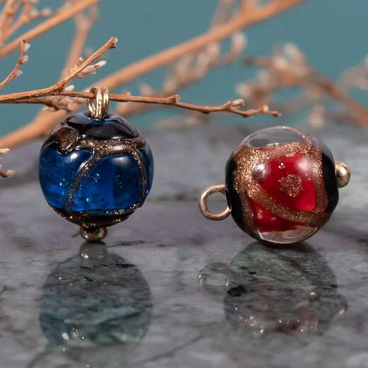 ZOCI Chinese-style glazed cheongsam buttons, high-end national style imitation jade buttons, retro clothes buckles, exquisite fashion decoration, red ash glazed beads, crystal glazed material, 10 pcs