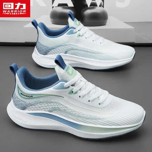 Warrior Shoes Men's Comfortable Lightweight Sports Running Shoes Casual Men's Shoes G497C White/Green 42