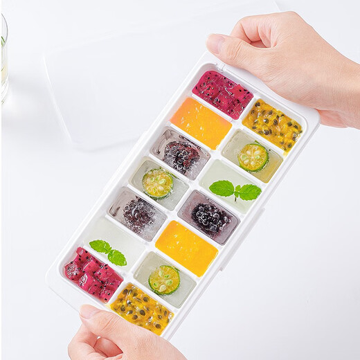 ASVEL ice cube mold, ice tray, frozen ice box, household ice cube making artifact, large food grade, imported from Japan, 14 grids (code A2309-09)