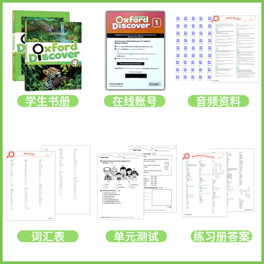 Oxford Children's English Oxford Discovery Science Series Erstausgabe Level 123456 Grundschule Englisch Lehrbücher und Bücher Oxford Discover4 (Buch + Übungsbuch)