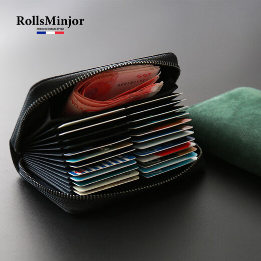 Rollsminjor UK Multi-carte Pack Pack de cartes de permis de conducteur masculin Clif de carte Banque Clip de grande capacité Anti-démagnétisation Exquise Document Pack 24 Card Card Pack - Advanced Gray 24
