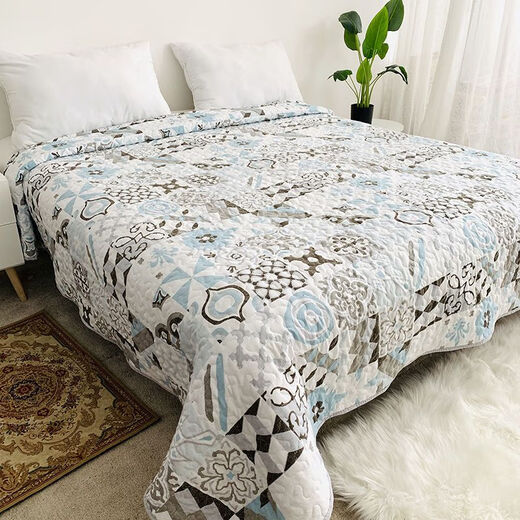 Thick quilted bed sheet, tatami bed cover, single piece, double-sided, large size double bed cover, brilliant flowers 240*280