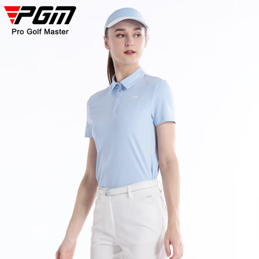 PGM Golf-Kleidung Frauen atmungsaktive Kurzarm T-Shirt Polo-Hemd YF673-Ice Crystal Blue [Top] s