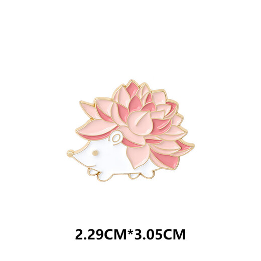EKUSTYEE creative animal cute hedgehog brooch trendy cartoon personality cat pin accessories metal badge medal bag jewelry lotus hedgehog brooch + gift box