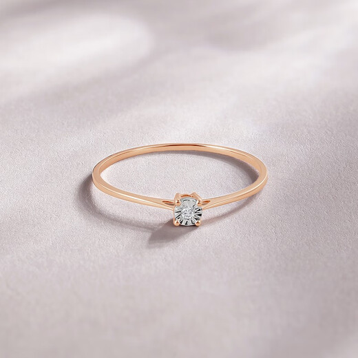 Saturday Fortune (ZLF) 18K gold diamond ring for women, four-prong diamond inlaid sparkling luxury ring for girlfriend holiday gift No. 14