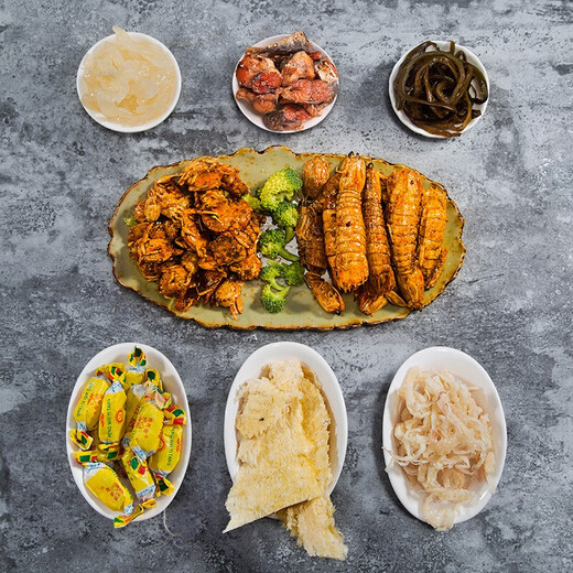 
Captain Dayang, seafood dry goods and snacks mixed, seafood gift pack, fish fillet, squid, Qingdao specialty gift box, Haizhen Shengyan gift pack, 1050g/pack