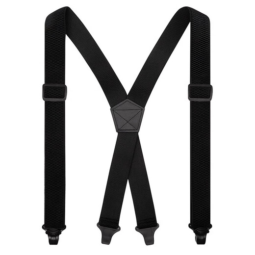 IFSONG Hosenträgerclip für Herren, Outdoor-Hosenträger, Ski-Hosenträger, Motorrad-Sport-Schultergurte, Maismuster, Schultergurte, Hosen, Anti-Fall-Gurt, 3,5 cm, schwarze X-förmige Hosenträger