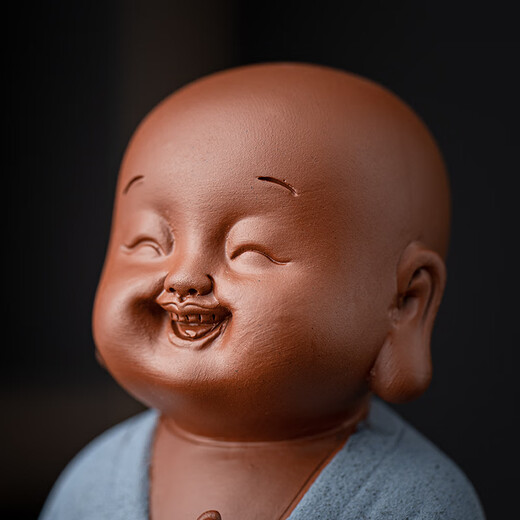 Yuxuan Creative Walker Little Monk Zisha Tea Pet Tea Leak Tea Filter Tea Set Creative All-Porcelain Filter Ornament XWH-Walker Little Monk Lanyi