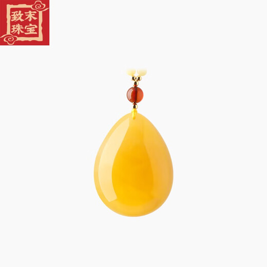 
Zhimo Russian beeswax amber pendant beeswax water drop pendant men and women jewelry natural amber sweater chain style 09 9276 About 15.48g About 26.3