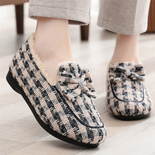 Jingrui Jingrui Wintersamt verdickte alte Peking-Stoffschuhe Winter-Baumwollschuhe Wollschuhe Einfuß warme Bohnenschuhe schwarz 866-171 38