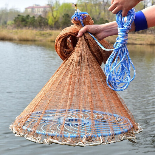 Ximei American Frisbee hand-thrown net, cast net to catch fish, automatic easy-throw fishing net, fishing gear, rotating net, tire line, fishing net, wire mesh, Frisbee hand-thrown net, tire line-420