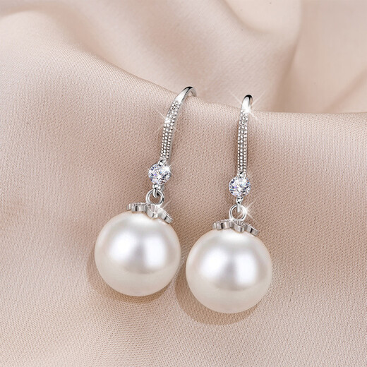 Qlady imitation pearl earrings, feminine, high-end, silver earrings, earrings, 2025 earrings, birthday gift for wife