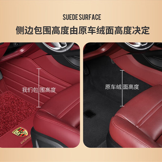 喜庐适用保时捷25/24新款卡宴逐梦版Macan911帕拉梅拉718全包汽车脚垫 法拉皮（树莓紫+紫色星空毯