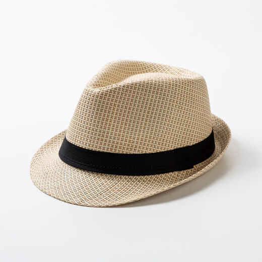 Kt British jazz hat men's casual and versatile spring and autumn travel sun hat breathable mesh Korean style trendy gentleman hat milk white adult one size fits all