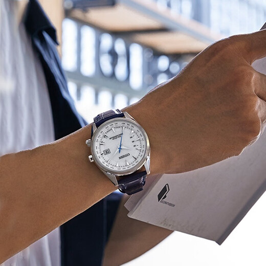 CITIZEN Eco-Drive Watch Men's Chibi Star Same Style Waterproof Business Watch Perpetual Calendar Men's Watch Birthday Gift CB0270-10A Perpetual Calendar + Cowhide Strap