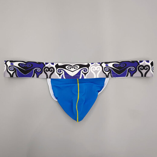 Confidential delivery men's sexy thong ice silk breathable buttocks exposed comfortable one piece red M