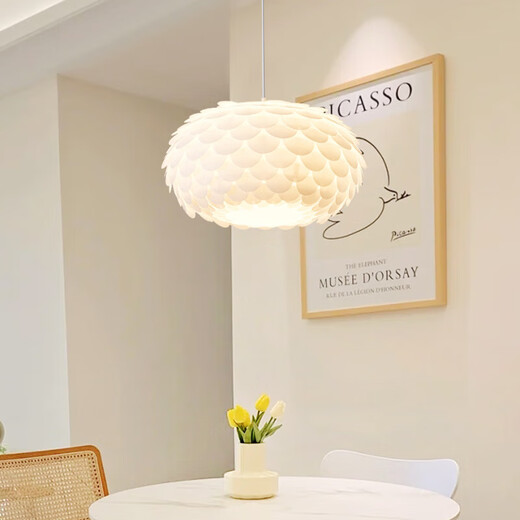 Die Jiangong -Lampensammlung 2025 Wohnzimmer Schlafzimmer Lampe Esszimmer Lampe Schlafzimmer Kronleuchter 2023 Neues nordisches Internet -Promi Kreativität 9272 Weiß 45 cm drei Farben