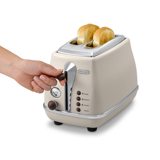 Delonghi Retro Series CTO2003/2103.AZ Toaster Toaster Toasted Sandwich Bread Toaster Home Light Food Machine Breakfast Machine Bread Toaster Cream White