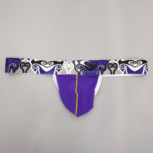 Confidential delivery men's sexy thong ice silk breathable buttocks exposed comfortable one piece red M