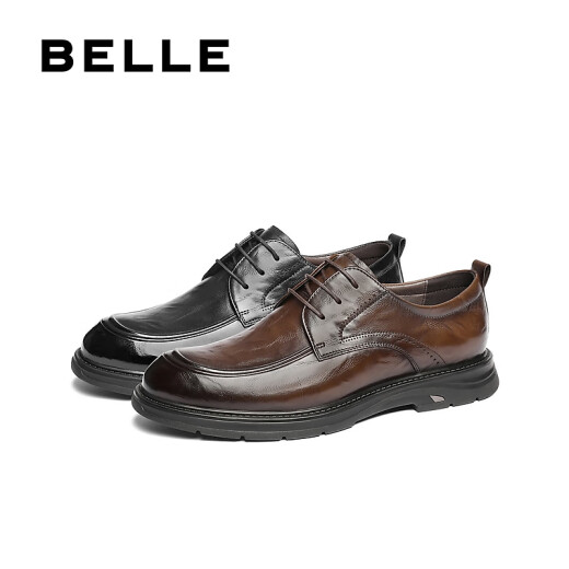 Belle Workplace Commuter Business Leather Shoes Men's 2025 Spring New Cowhide Classic Официальная обувь 8QC01AM5 Black 40 (250 мм)