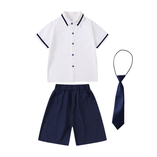 
Disney kindergarten clothing summer clothing British college style children's school uniform set elementary school uniform summer graduation photo clothing boy 6621+ tie aooqssg 130 Recommended height 120-130cm Age 7-8 years old