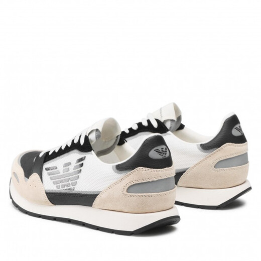 Emporio Armani Luxury Chaussures pour hommes Chaussures de planche pour hommes Fashion Sports Fashion Brouthable Chaussures de course classiques Chaussures décontractées Classic Q826 Black Khaki English Taille 9 = 43 Taille