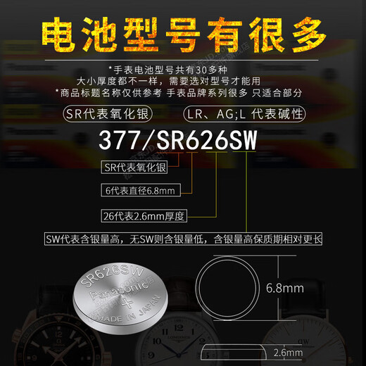 
Panasonic Geya watch battery quartz movement button electronic replacement Japanese original belt tool order according to the model of the back cover for men and women ultra-thin small particles 1.55V 1 tablet 6193L
