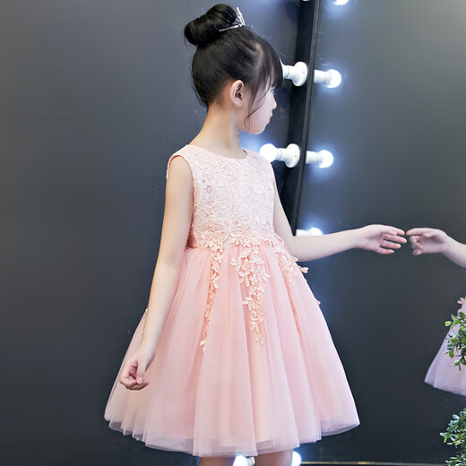 Annie Youer Día del Día Children de perfección y disfraces de actuación para niñas Faldas hinchadas Ropa de baile Estudiantes de la escuela primaria Vestidos Pink 130