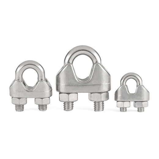 Jinggong (JINGGONG) 304 stainless steel wire rope chuck, wire rope chuck, U-shaped lock buckle, rope tightener, wire clamp 10mm (suitable for 10mm wire rope) (1 piece)
