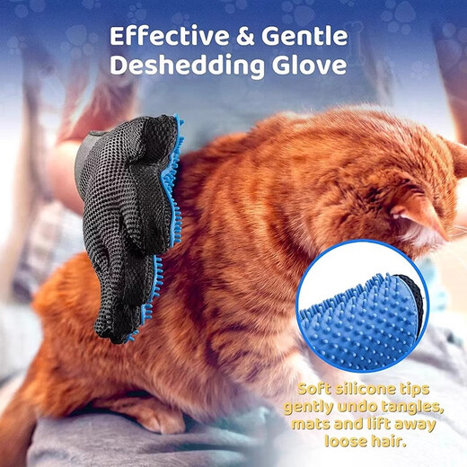 Pet Chila Cat Gloves Dog Hair Comb Dog Hair Removal Comb Pet Cleaning Supplies to Remove Floating Hair Cat Hair Cleaner 266 Nails Export Quality Blue Right Hand